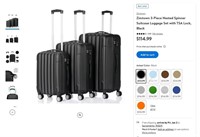 N3094  Zimtown 3-Piece Black Suitcase Set