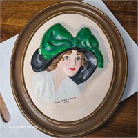 Vintage Duncan Signed Ceramic Oval Plaque Artwork