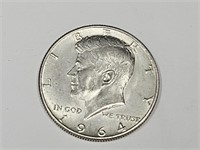 1964 D Kennedy Silver Half Dollar Coin