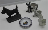 SCOTTIE DOG ASHTRAY-CANDY CON.-TOOTHPICK & 6"