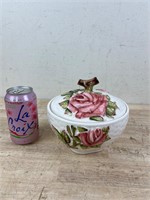 ceramic rose bowl with lid