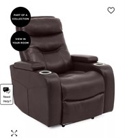 Jabarr Brown Leather Power Head/Foot Recliner