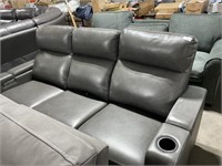 Greymel Grey Leather Power Head/Foot Reclining