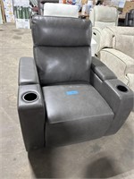 Greymel Grey Leather Power Head/Foot Recliner