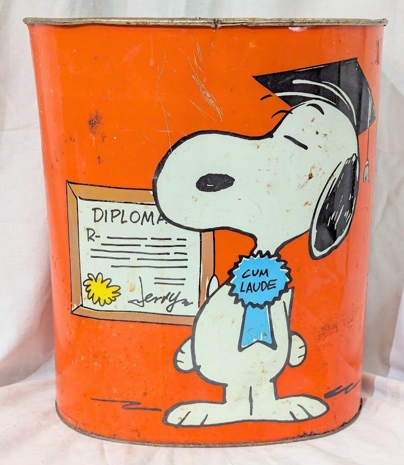 Charlie Brown Metal Garbage Bucket Pail