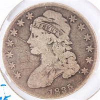 Coin 1835 Bust Half Dollar Graded VG-Fine