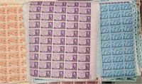 US Stamps Sheets 3 cent issues Mint NH Face Value