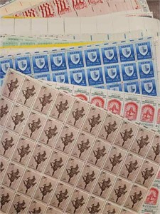 US Stamps Sheets 4 cent issues Mint NH Face Value