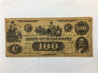 Original Confederate Civil War 100 Dollar Bill