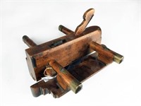 Antique moulding plane with brass mounts