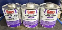 3 Cans Oatey Purple Primer For CPVC, PCV