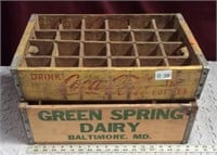 Vintage Coca-Cola & Greenspring Dairy Crates