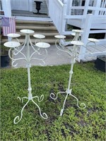 PAIR OF IRON TALL CANDLEABRAS