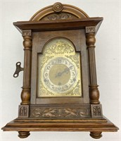 Wind Up Wooden Case German Made Mantle Clock