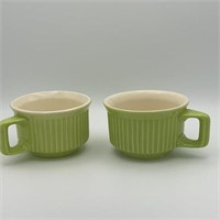 Pr. McCoy pottery soup mugs lime green