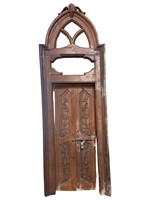 Gothic XLG Carved Wood Arch Frame and 2 Doors