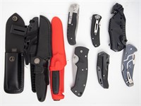 Knife - 9 Assorted Brand Knives W/ New Sheath