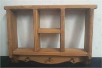 15 x 12-in wooden Shelf with 3 hooks