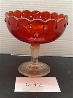 Vintage Indiana Glass Tear Drop Red with Clear