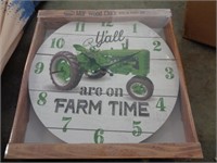 NEW GREEN TRACTOR CLOCK