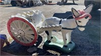 4ft by 2ft Concrete donkey with wagon