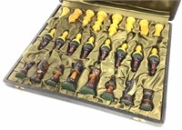 Vintage Bakelite Chess Pieces With Case