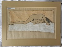 63H Herman Raynard Nude Watercolor Sketch