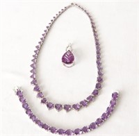 Coll. of Sterling & 10kt Gold Amethyst Jewelry