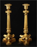 Pair of Dore Bronze candle sticks