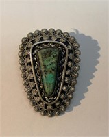 Vintage Sterling Silver Turquoise Broach