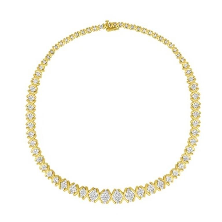 10K Gold Diamond Riviera Necklace