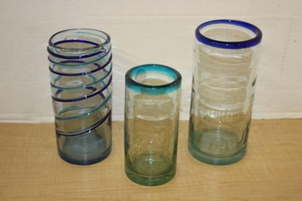 SELECTION OF THICK GLASS BEVERAGE GLASSES