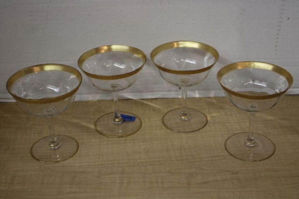 SET OF 4 GOLD TRIMMED COSMO GLASSES