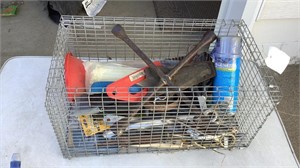 Assorted tools, horse grooming, mouse traps