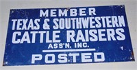 CATTLE RAISERS ASSN PORCELAIN ADVERTISING SIGN