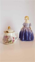 ROYAL DOULTON FIGIRINE + MUSTARD POT