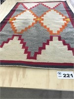 36x56 NATIVE AMERICAN RUG, STAINED