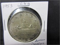 CANADA 1953 SILVER DOLLAR