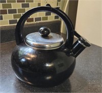 Black/Silver Metal Teapot