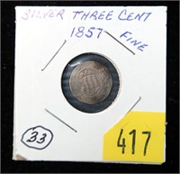 1857 3-cent silver piece