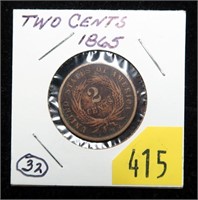 1865 2-cent piece