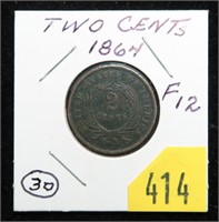 1864 2-cent piece