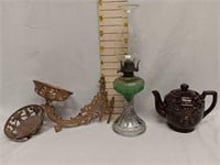 Oil Lamp, Oil Lamp Wall Holder/Bracket, Tea Pot