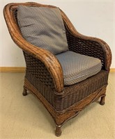 QUALITY RATTAN ARMCHAIR WITH CUSHIONS