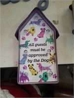 Solar powered dog sign. Measures about 1ft long