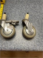 2- large caster wheels