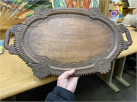 BLACK FOREST CARVED WOODEN TRAY