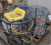 pallet-5 crab pots & JD tractor seat