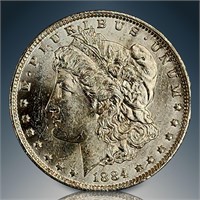 1884 O Morgan Silver Dollar Ungraded Mostly Pristi
