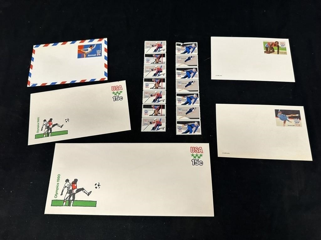 U.S. 1980 Olympic Uncirculated Stamps & Letters